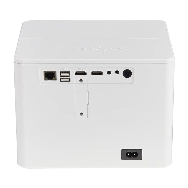 Projector with ports on a white background