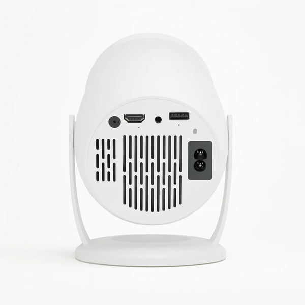 Projector with ports on a white background